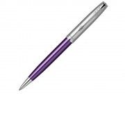 Шариковая ручка Parker Sonnet Essentials Violet SB Steel CT, цвет чернил black, перо: M, в подарочной упаковке.
