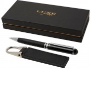 Verse Подарочный набор из шариковой ручки и брелока, черный