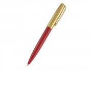 Ручка металлическая шариковая Napoli, красный/золотистый