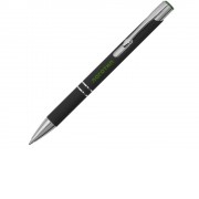 Ручка металлическая шариковая Legend Mirror Gum софт-тач с цветным слоем, черный / зеленый