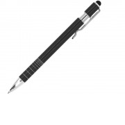 Ручка-стилус металлическая шариковая BORNEO, черный