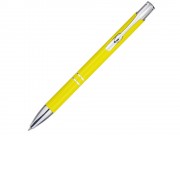 Алюминиевая шариковая кнопочная ручка Moneta, черные чернила, желтый