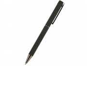 Ручка Bergamo шариковая автоматическая, черный металлический корпус, 0.7 мм, синяя