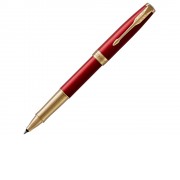 Ручка роллер Parker Sonnet Lacquer Intense Red GT, стержень: F, цвет чернил: black, в подарочной упаковке