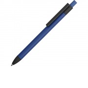 Ручка металлическая soft-touch шариковая Haptic, синий/черный