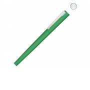 Ручка металлическая роллер Brush R GUM soft-touch с зеркальной гравировкой, зеленый