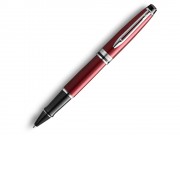 Ручка-роллер Waterman Expert Dark Red Lacquer CT Black, стержень: Fblk
