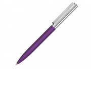 Ручка металлическая шариковая Bright GUM soft-touch с зеркальной гравировкой, фиолетовый
