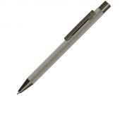 Ручка шариковая UMA STRAIGHT GUM soft-touch, с зеркальной гравировкой, серый