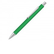 Ручка шариковая металлическая Pyra soft-touch с зеркальной гравировкой, зеленый