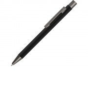 Ручка шариковая UMA STRAIGHT GUM soft-touch, с зеркальной гравировкой, черный