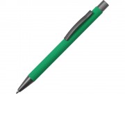 Ручка металлическая soft touch шариковая Tender, зеленый/серый