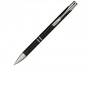 Алюминиевая шариковая кнопочная ручка Moneta, черные чернила, черный