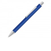 Ручка шариковая металлическая Pyra soft-touch с зеркальной гравировкой, синий