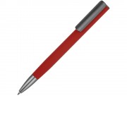 Ручка металлическая шариковая Insomnia софт-тач с зеркальным слоем, красная с серым