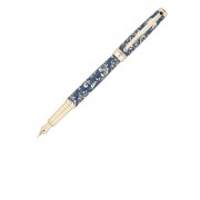 Ручка перьевая Pierre Cardin RENAISSANCE. Цвет - синий и золотистый. Упаковка В-2.