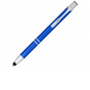 Шариковая кнопочная ручка-стилус Moneta из анодированного алюминия, ярко-синий