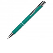 Ручка металлическая шариковая Legend Gum софт-тач, бирюзовый