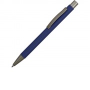 Ручка металлическая soft touch шариковая Tender, темно-синий/серый