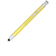 Шариковая кнопочная ручка-стилус Moneta из анодированного алюминия, желтый