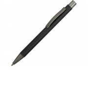 Ручка металлическая soft touch шариковая Tender, черный/серый