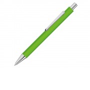 Ручка шариковая металлическая Pyra soft-touch с зеркальной гравировкой, зеленое яблоко