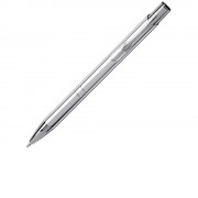 Кнопочная шариковая ручка Moneta из анодированного алюминия, синие чернила, хром