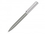 Ручка металлическая шариковая Bright GUM soft-touch с зеркальной гравировкой, серый