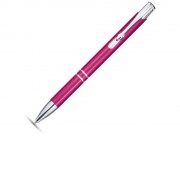 Алюминиевая шариковая кнопочная ручка Moneta, синие чернила, розовый
