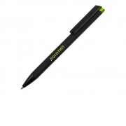 Ручка металлическая шариковая Taper Metal софт-тач с цветным зеркальным слоем, черный с зеленым яблоком