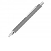 Ручка шариковая металлическая Pyra soft-touch с зеркальной гравировкой, серый