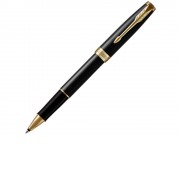 Ручка-роллер Parker Sonnet Black Lacquer GT, стержень: F, цвет чернил: black, в подарочной упаковке