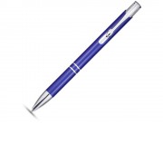 Алюминиевая шариковая кнопочная ручка Moneta, синие чернила, синий
