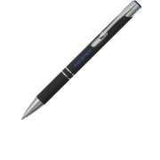 Ручка металлическая шариковая Legend Mirror Gum софт-тач с цветным слоем, черный / синий