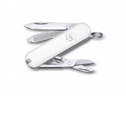 Нож-брелок VICTORINOX Classic SD Colors Falling Snow, 58 мм, 7 функций, белый