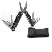 Мультитул Stinger, 105x45 мм, 9 функций, сталь/алюминий, чёрный, в комплекте нейлоновый чехол