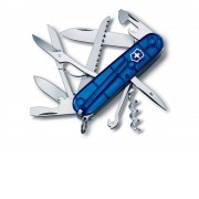 Нож перочинный VICTORINOX Huntsman, 91 мм, 15 функций, полупрозрачный синий