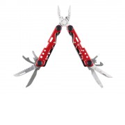 Мультитул Stinger, 105x40 мм, 13 функций, сталь, красно-серебристый, в комплекте нейлоновый чехол