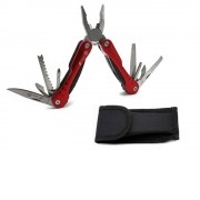Мультитул Stinger, 103x45 мм, 9 функций, сталь, серебристо-красный, в комплекте нейлоновый чехол