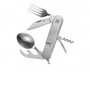 Нож перочинный Stinger, 109 мм, 8 функций, материал рукояти: нержавеющая сталь (серебристый)