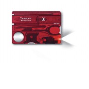 Швейцарская карточка VICTORINOX SwissCard Lite, 13 функций, полупрозрачная красная