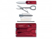 Швейцарская карточка VICTORINOX SwissCard Classic, 10 функций, полупрозрачная красная