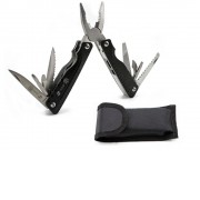 Мультитул Stinger, 105x40 мм, 9 функций, сталь/алюминий, чёрно-серебристый, в нейлоновом чехле