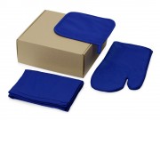 Подарочный набор с фартуком, прихваткой, синий