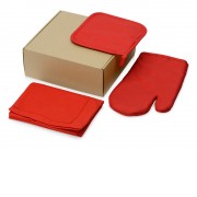 Подарочный набор с фартуком, прихваткой, красный