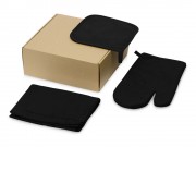 Подарочный набор с фартуком, прихваткой, черный