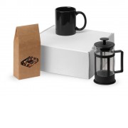 Подарочный набор с чаем, кружкой и френч-прессом Чаепитие, черный