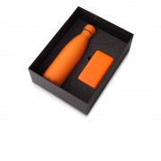 Подарочный набор с термобутылкой и повербанком С1, 5000 mAh, оранжевый