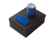 Подарочный набор с термокружкой и повербанком С1, 5000 mAh, синий
