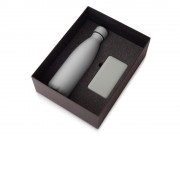 Подарочный набор с термобутылкой и повербанком С1, 5000 mAh, серый